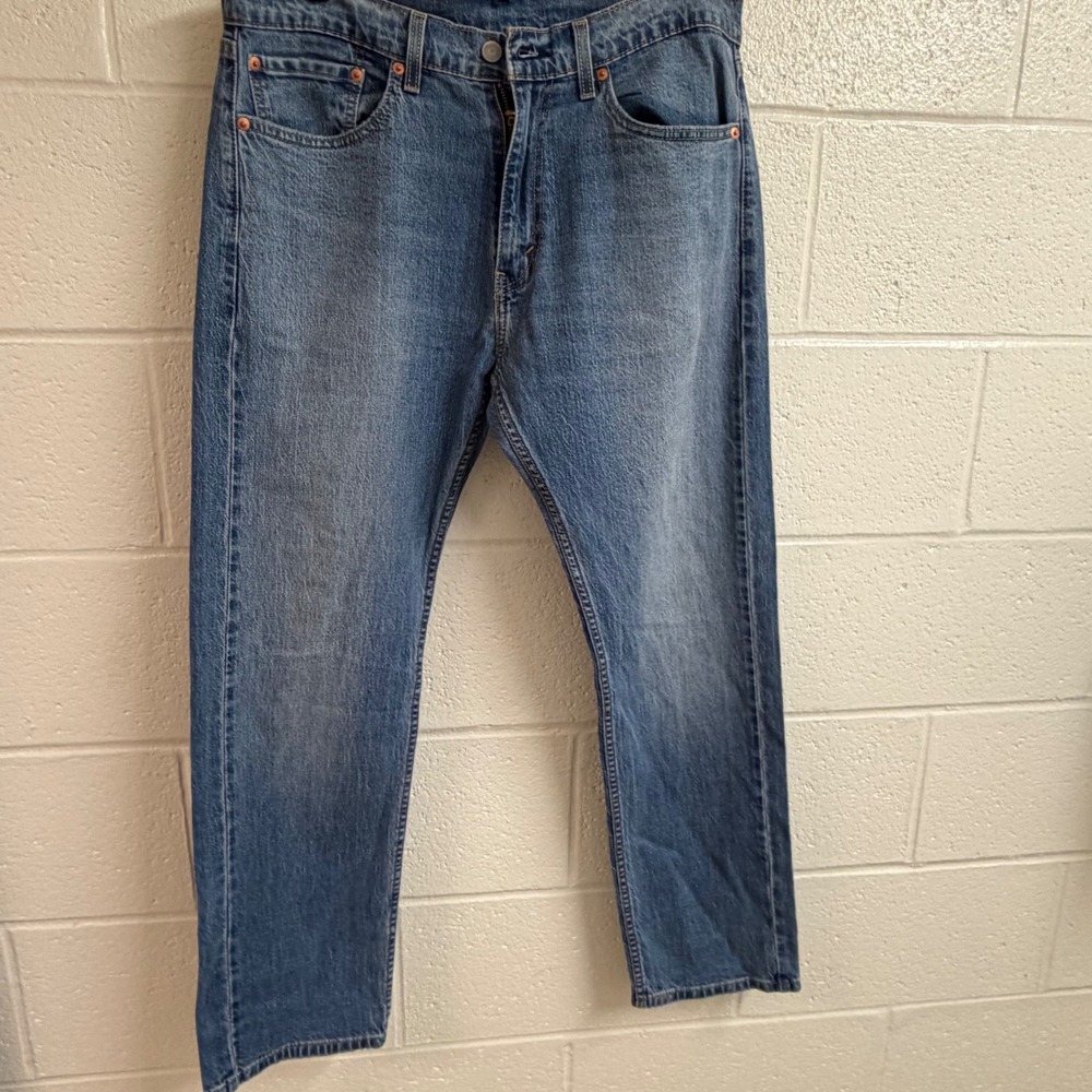Levi's Mens 505 Regular Fit Straight Leg Jeans 33x30 Blue Denim Classic Casual